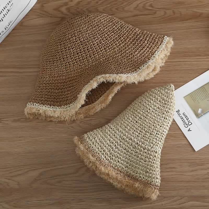 Women's Spring Summer Hat Floppy Foldable Straw Hat - Image 2