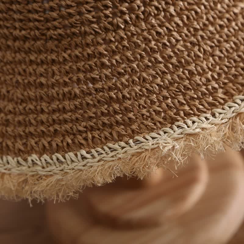 Women's Spring Summer Hat Floppy Foldable Straw Hat - Image 4