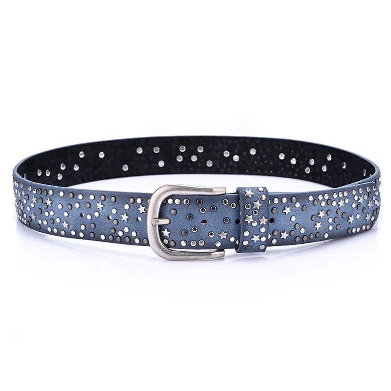 Women's Starry Night Rivet Studded Leather Belt - Image 3