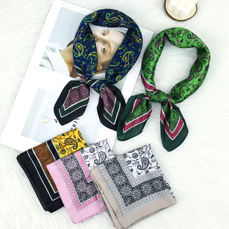 Women's Stylish Colorful Paisley Print All Season Lightweight Square Scarf - Image 2