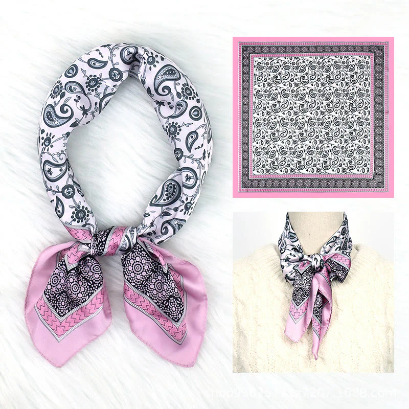Women's Stylish Colorful Paisley Print All Season Lightweight Square Scarf - Image 3