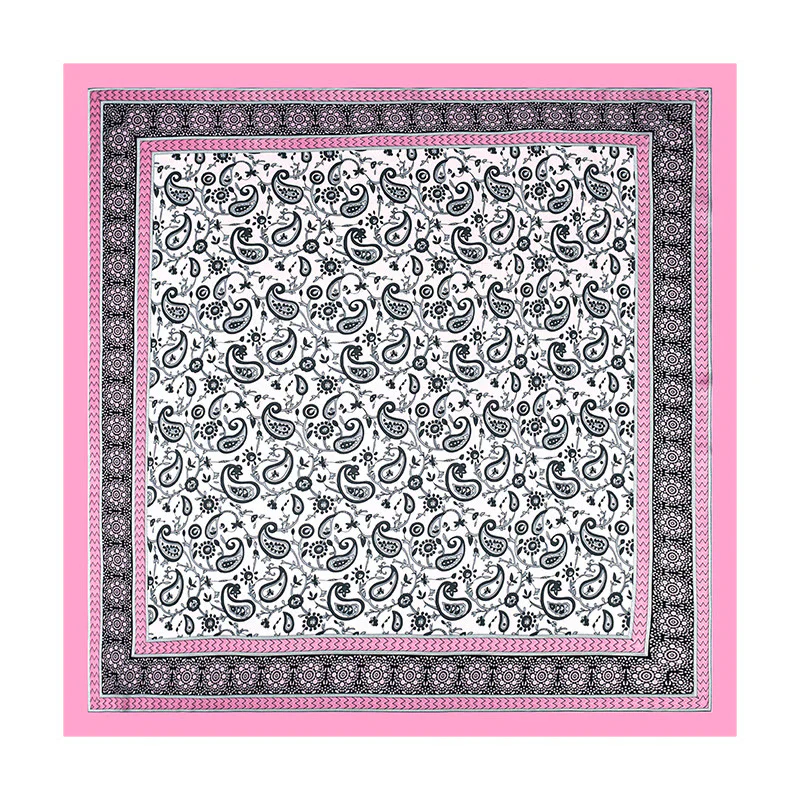 Women's Stylish Colorful Paisley Print All Season Lightweight Square Scarf - Image 4