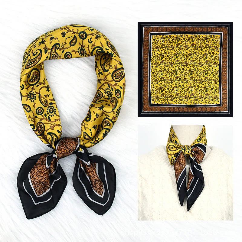 Women's Stylish Colorful Paisley Print All Season Lightweight Square Scarf - Image 5