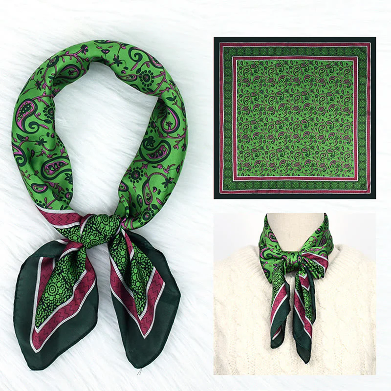 Women's Stylish Colorful Paisley Print All Season Lightweight Square Scarf - Image 6