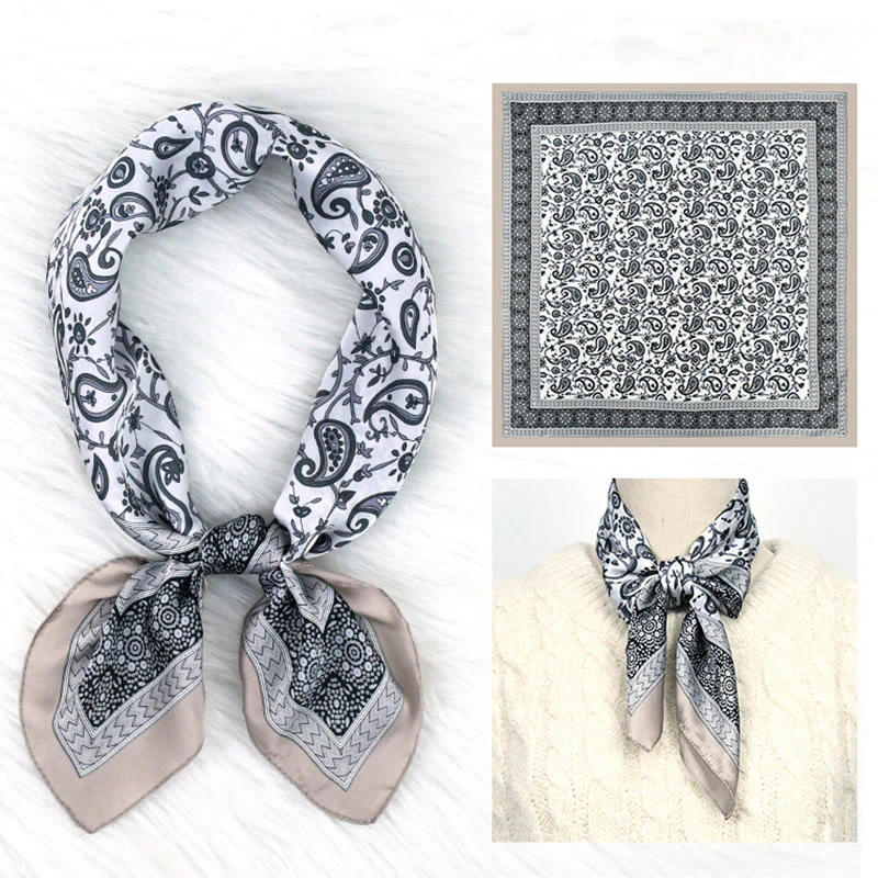 Women's Stylish Colorful Paisley Print All Season Lightweight Square Scarf - Image 7