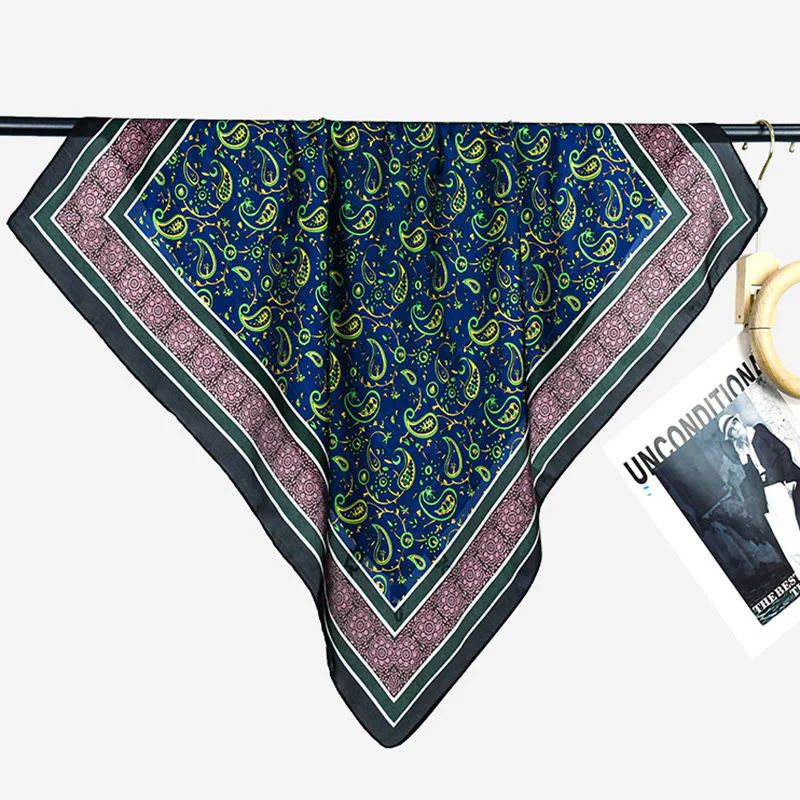 Women's Stylish Colorful Paisley Print All Season Lightweight Square Scarf - Image 9