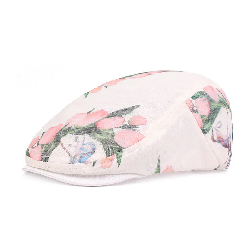 Women's Stylish Flower Pattern Hollowed-out Mesh Beret Hat - Image 10