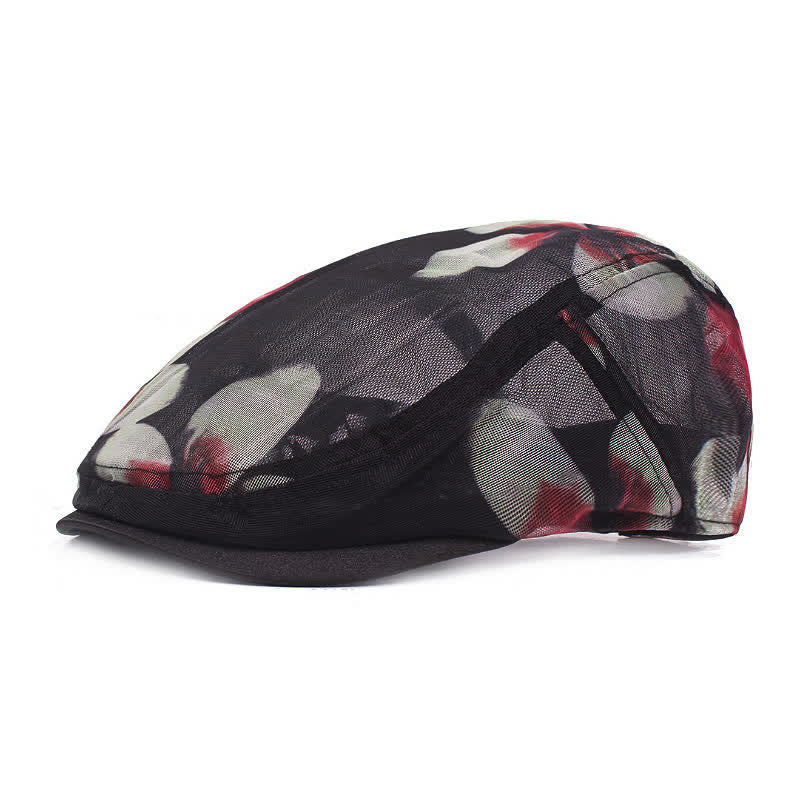 Women's Stylish Flower Pattern Hollowed-out Mesh Beret Hat - Image 2