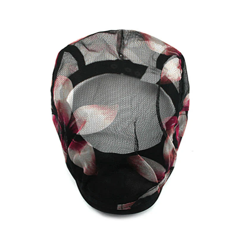 Women's Stylish Flower Pattern Hollowed-out Mesh Beret Hat - Image 4