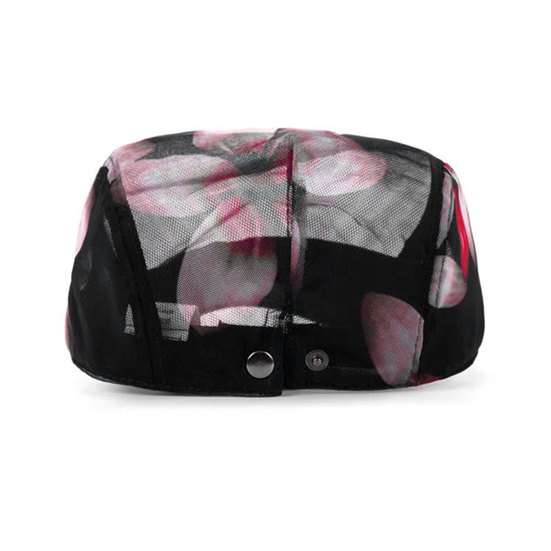 Women's Stylish Flower Pattern Hollowed-out Mesh Beret Hat - Image 7