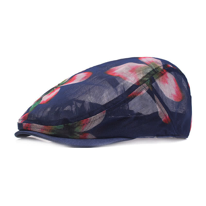 Women's Stylish Flower Pattern Hollowed-out Mesh Beret Hat - Image 8
