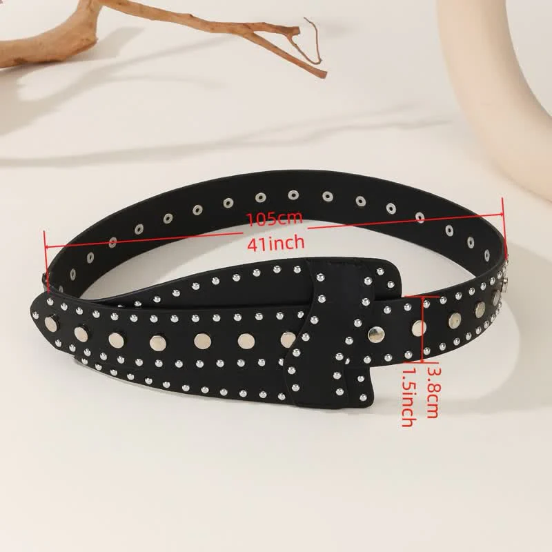 Women's Stylish Rivet Botton Buckle Leather Corset Belt - Image 7