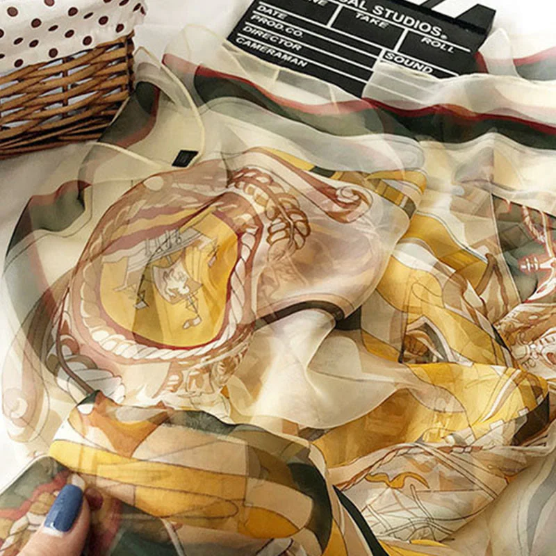 Women's Summer Beach Printed Lightweight Shawl Thin Scarf - Image 2