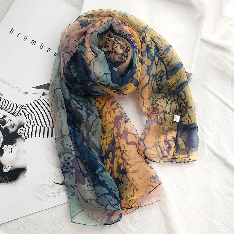 Women's Summer Beach Printed Lightweight Shawl Thin Scarf - Image 8