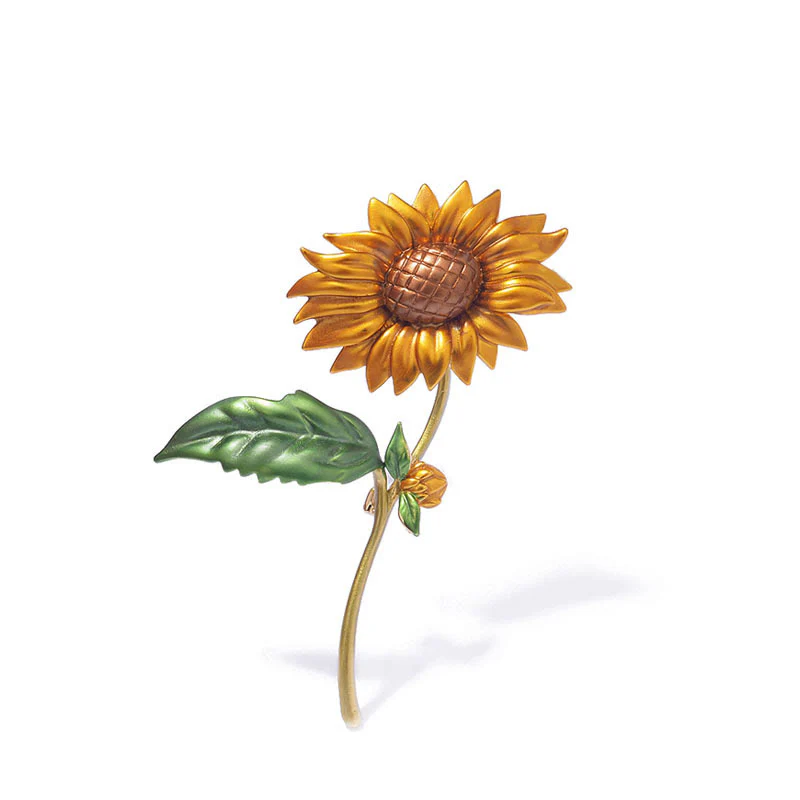 Women's Summer Sunflower Enamel Brooch - Image 2