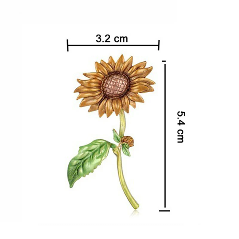 Women's Summer Sunflower Enamel Brooch - Image 3