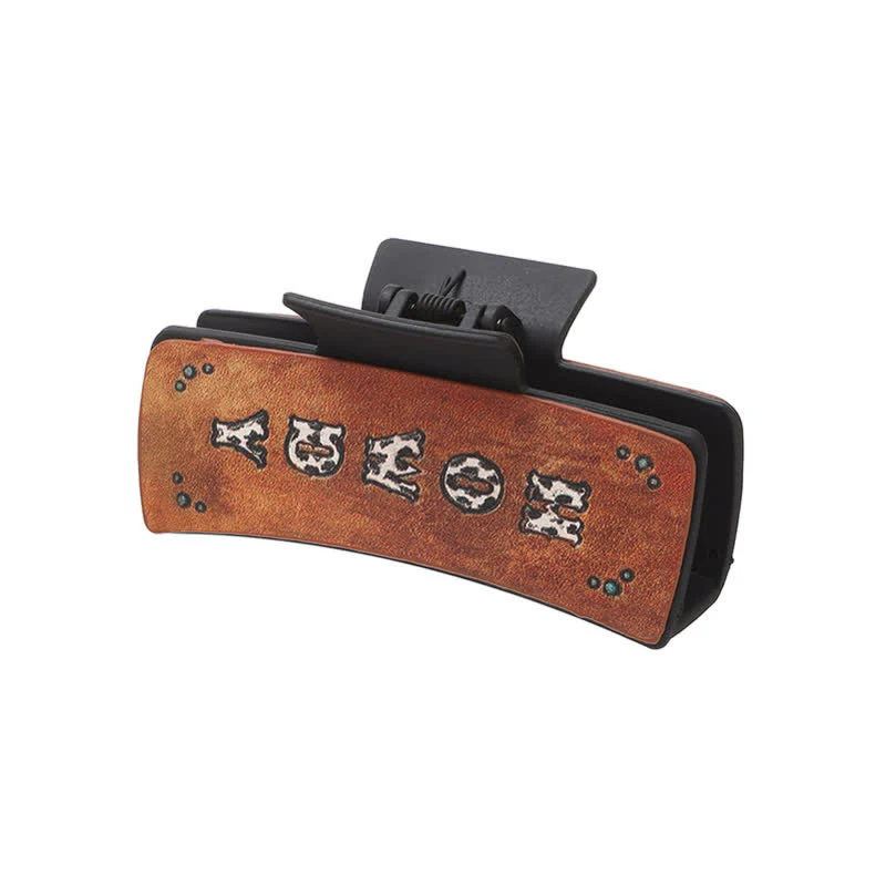 Women's Sunflower Letters Print Western Hair Claw Clip - Image 6