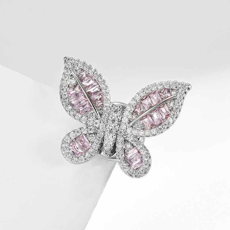 Women's Sweet Ice Pink Butterfly Style Magnetic Brooch - Image 5