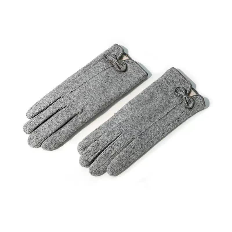 Women's Sweet Little Bow Knot Heart Design Gloves - Image 6