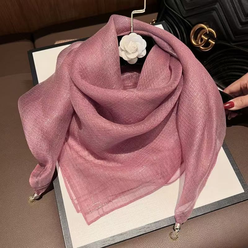 Women's Textured Embellished Lightweight Flowy Scarf