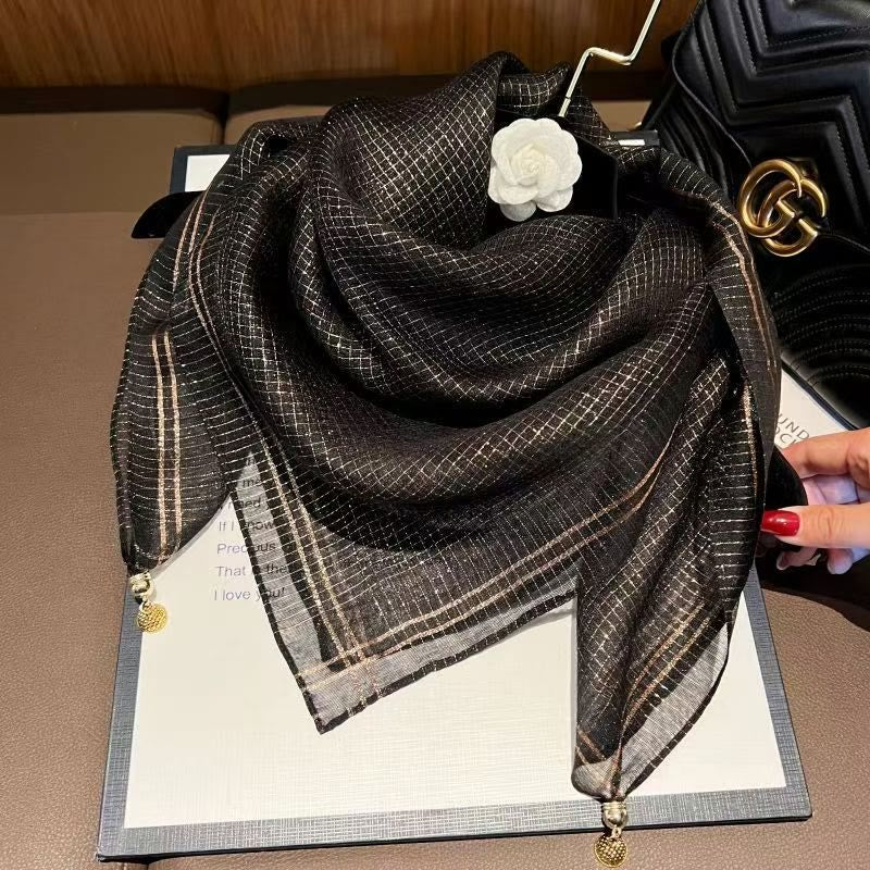 Women's Textured Embellished Lightweight Flowy Scarf - Image 3