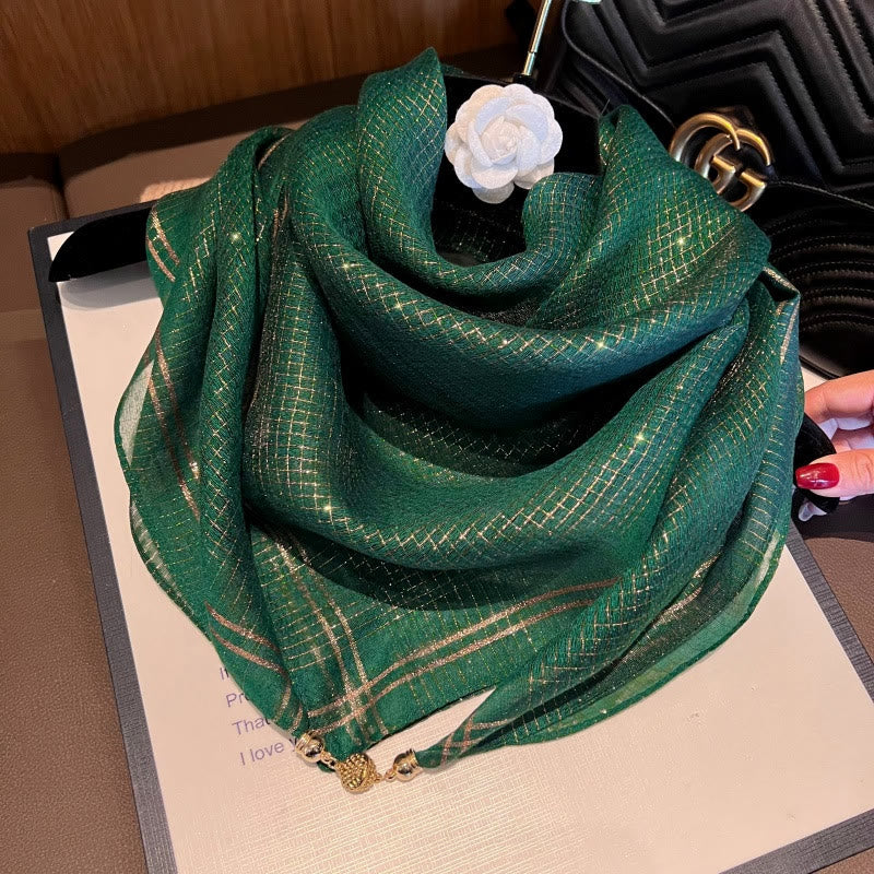 Women's Textured Embellished Lightweight Flowy Scarf - Image 4