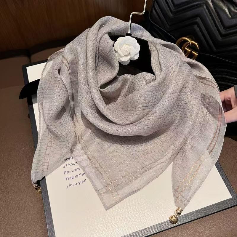 Women's Textured Embellished Lightweight Flowy Scarf - Image 5