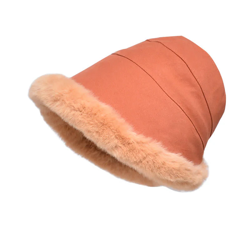 Women's Thickened Warm Plush Brim Bucket Hat - Image 2