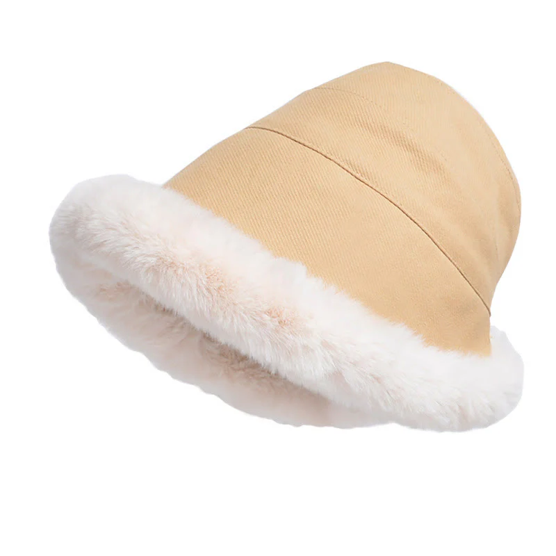 Women's Thickened Warm Plush Brim Bucket Hat - Image 7