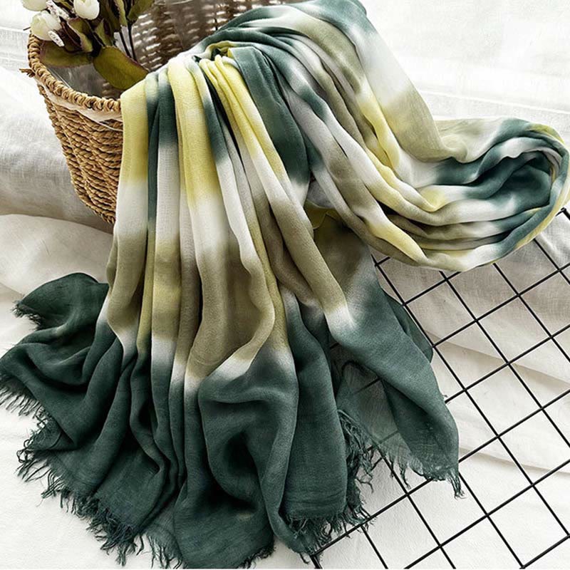 Women's Tie Dye Art Printed Lightweight Shawl Thin Scarf - Image 15