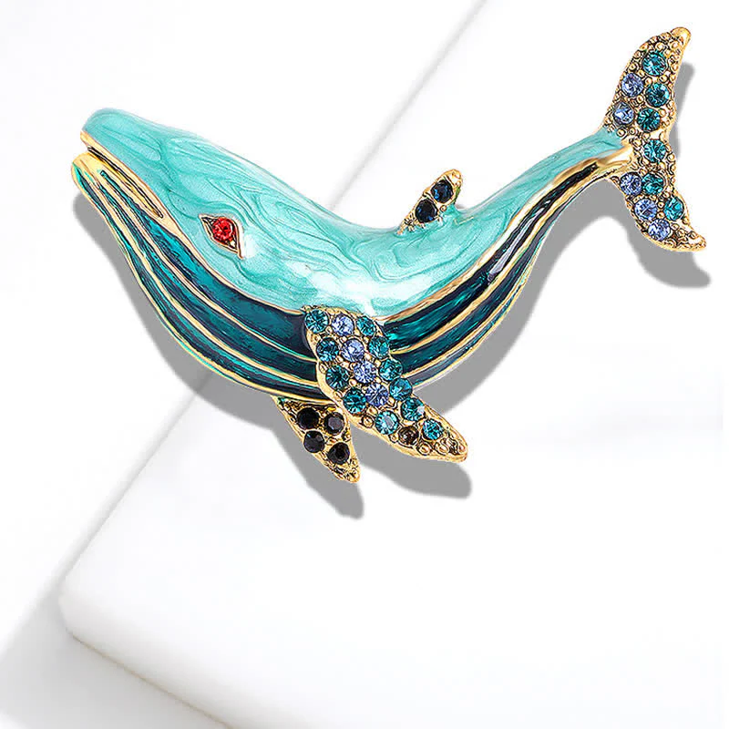 Women's Treasure Whale Enamel Brooch - Image 4