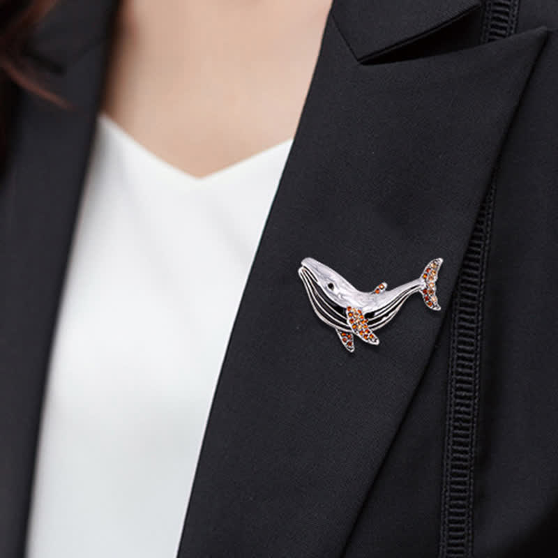 Women's Treasure Whale Enamel Brooch - Image 8