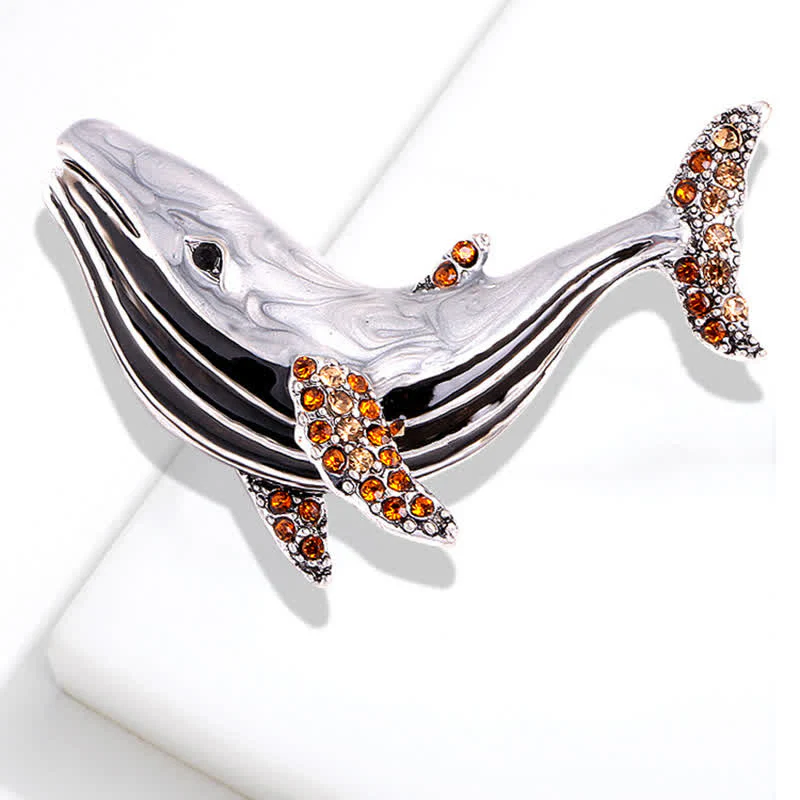 Women's Treasure Whale Enamel Brooch - Image 9