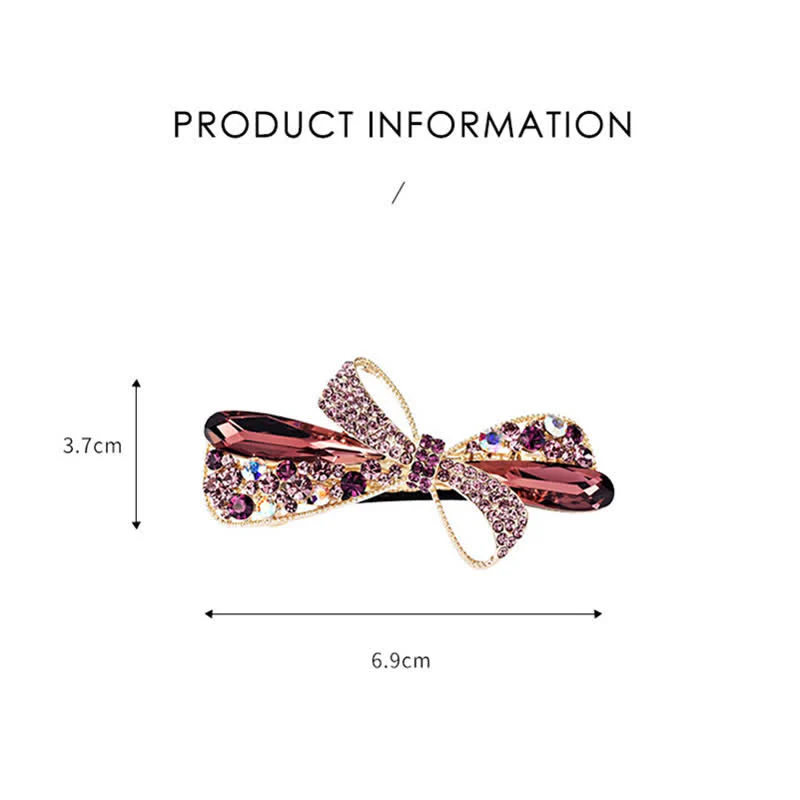 Women's Unique Bow Rhinestones Decor Hair Clip - Image 3