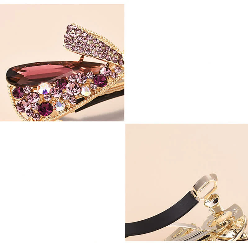 Women's Unique Bow Rhinestones Decor Hair Clip - Image 4