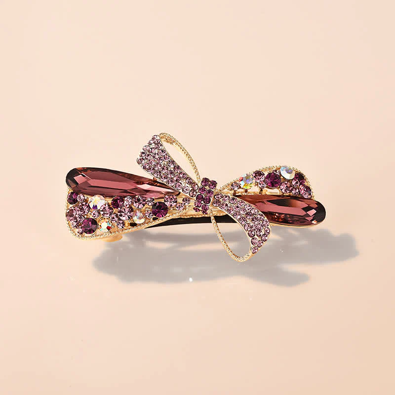 Women's Unique Bow Rhinestones Decor Hair Clip - Image 5