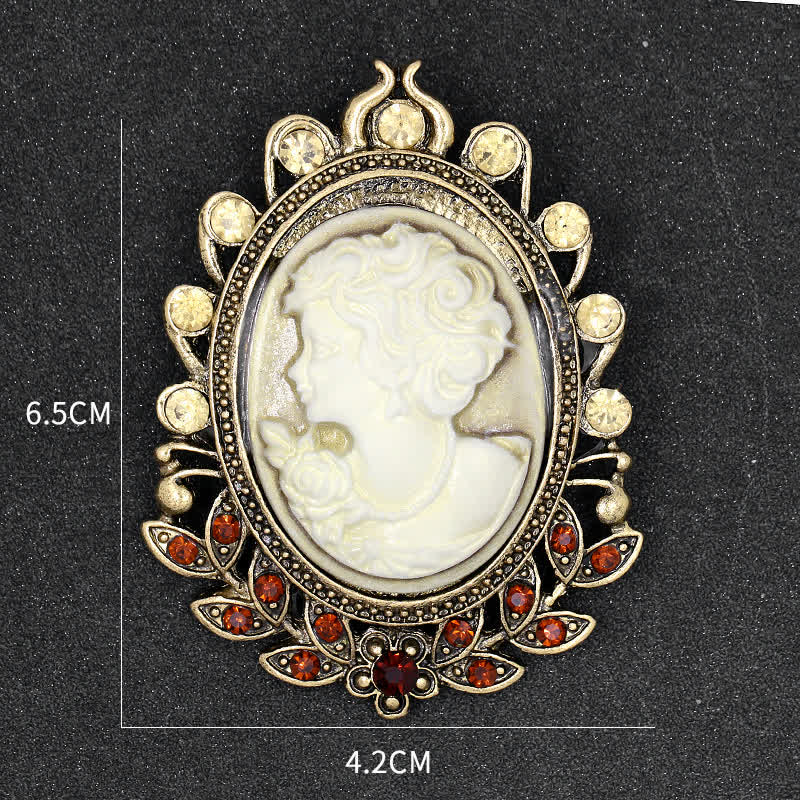 Women's Victorian Cameo Silhouette Leaf Brooch - Image 2