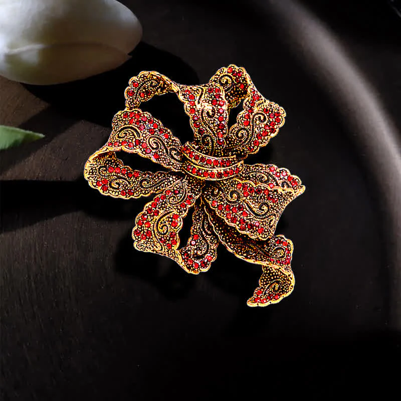 Women's Vintage Boho Bow Zircon Brooch - Image 4