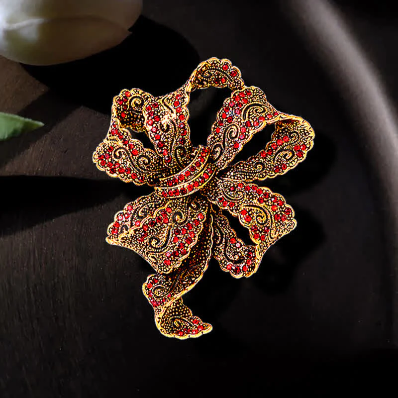 Women's Vintage Boho Bow Zircon Brooch - Image 5