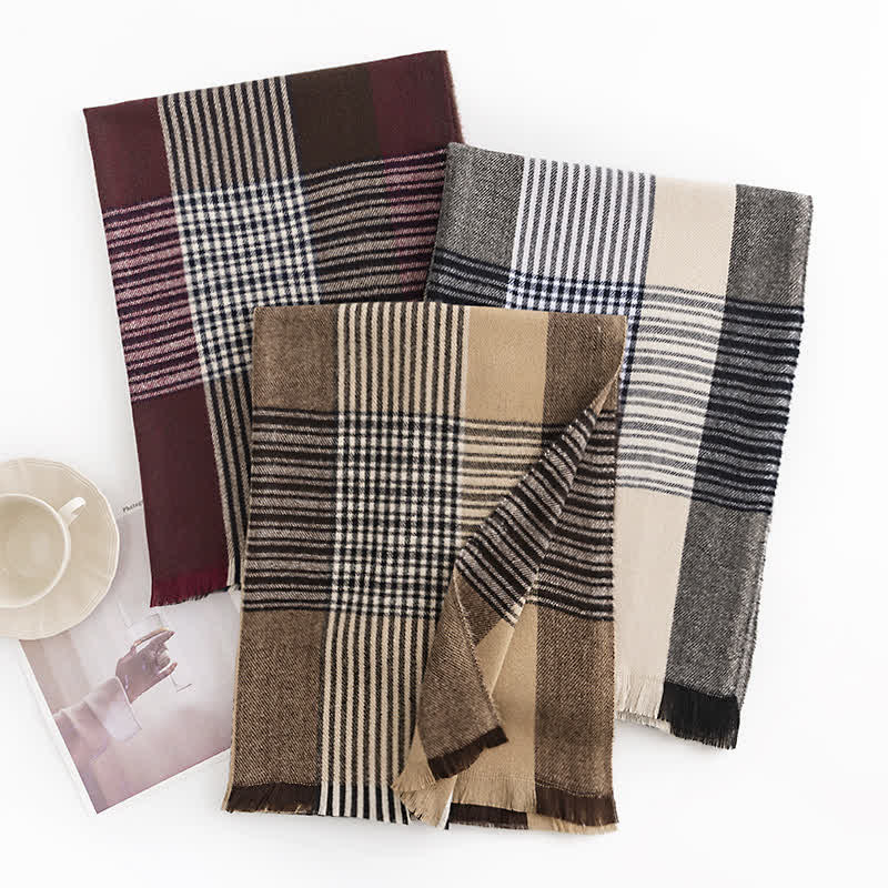 Women's Vintage Cozy Plaid Scarf - Image 2