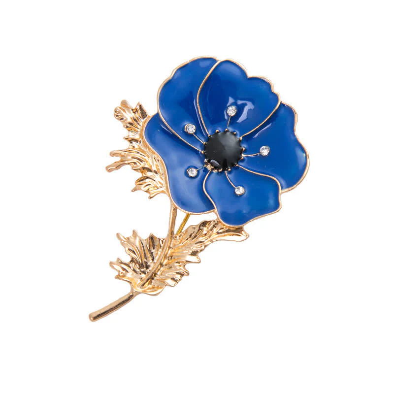 Women's Vintage Oil Painting Poppy Brooch - Image 8