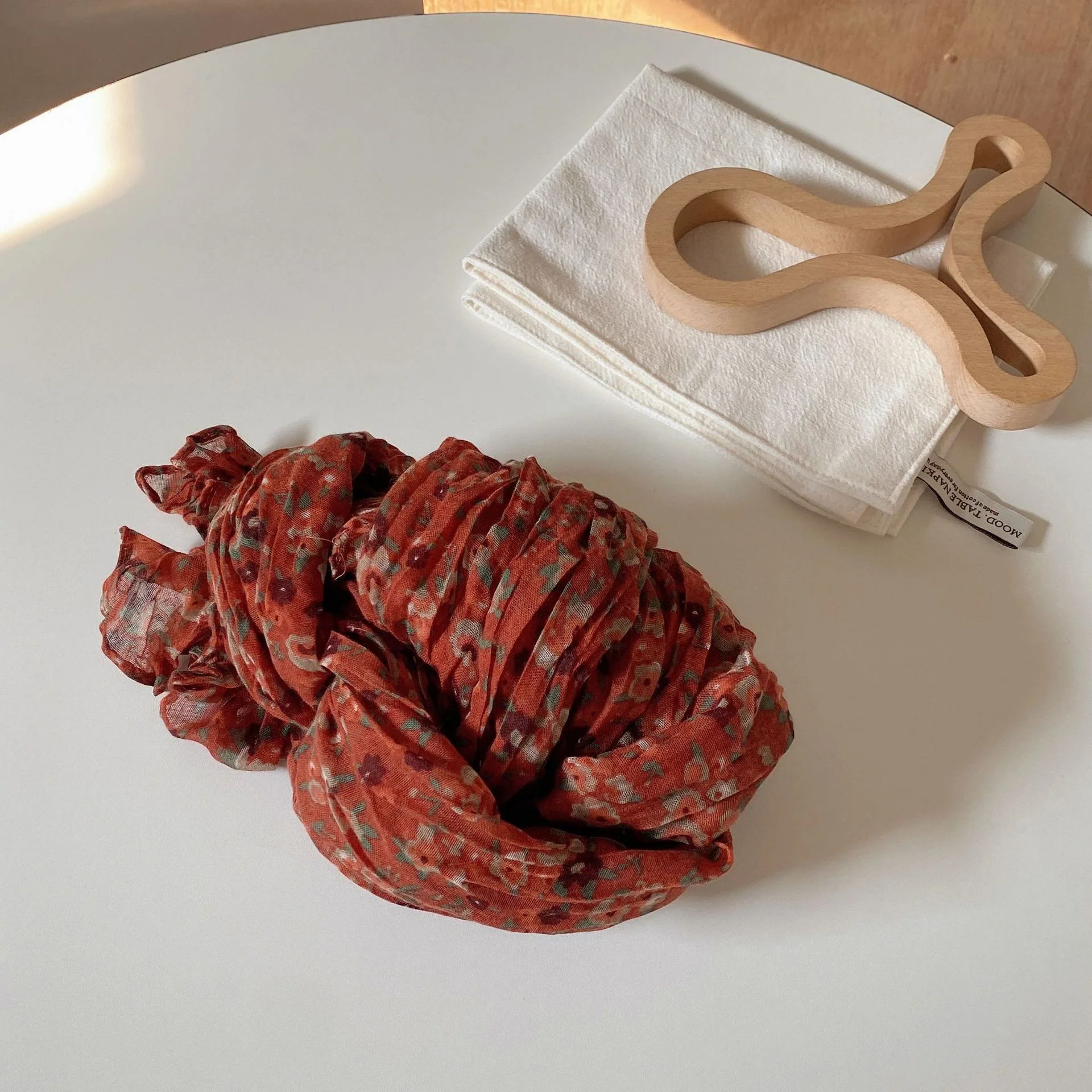Women's Vintage Pleated Floral Thin Soft Scarf - Image 28
