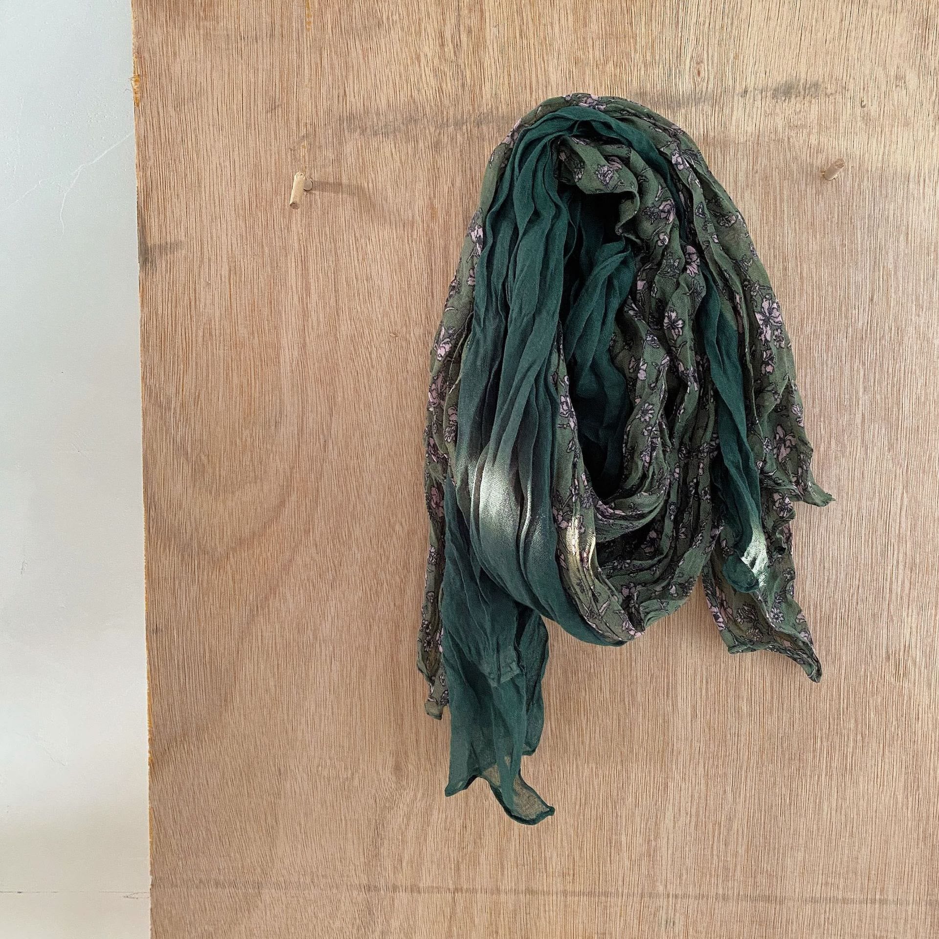 Women's Vintage Pleated Floral Thin Soft Scarf - Image 29