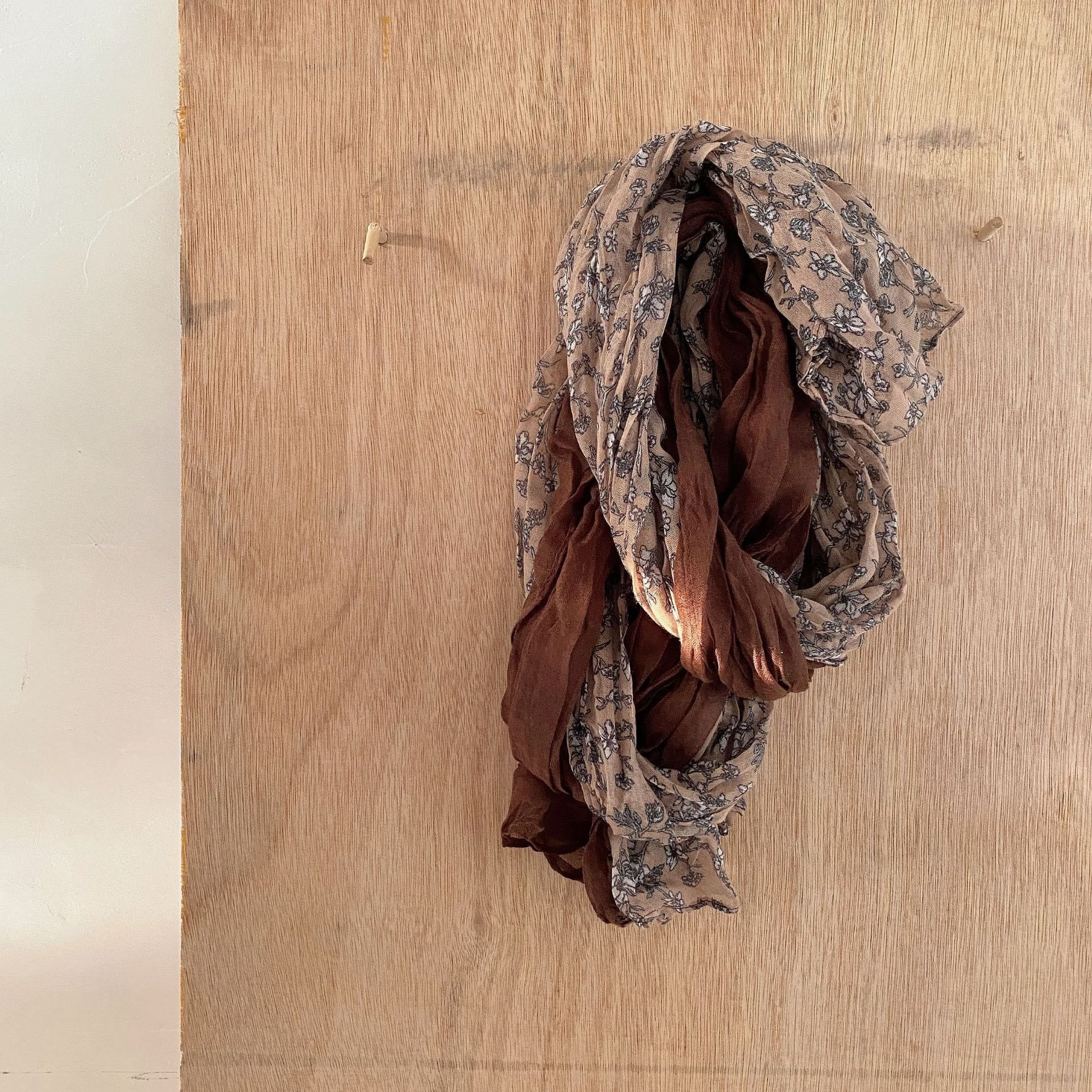 Women's Vintage Pleated Floral Thin Soft Scarf - Image 32