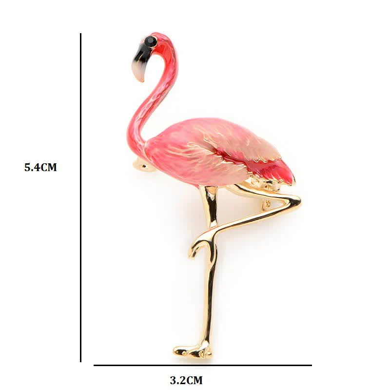 Women's Exotic Enamel Flamingo Brooch - Image 6