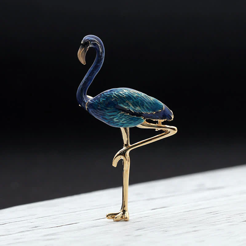 Women's Exotic Enamel Flamingo Brooch - Image 8