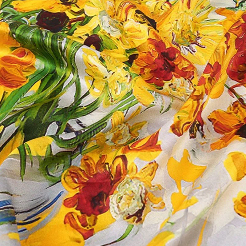 Women's Warm Colors To The Sun Spring Silk Thin Scarf - Image 2