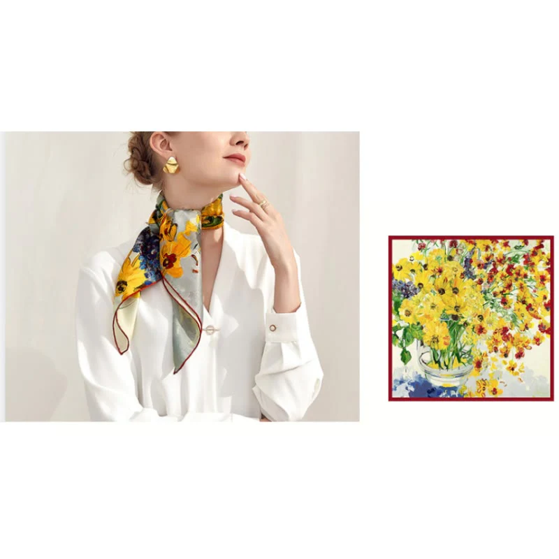 Women's Warm Colors To The Sun Spring Silk Thin Scarf - Image 4