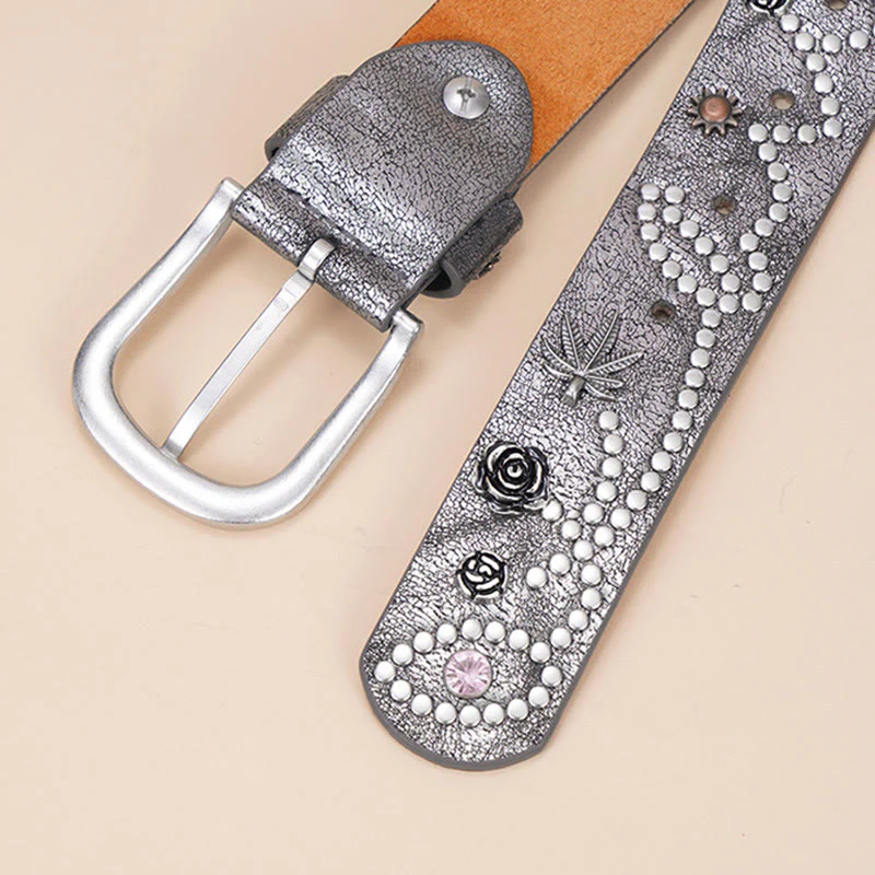 Women's Western Cowgirl Rivet Pin Buckle Belt - Image 6