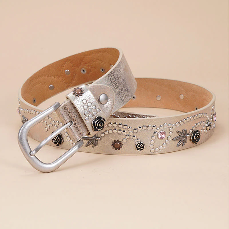 Women's Western Cowgirl Rivet Pin Buckle Belt - Image 9
